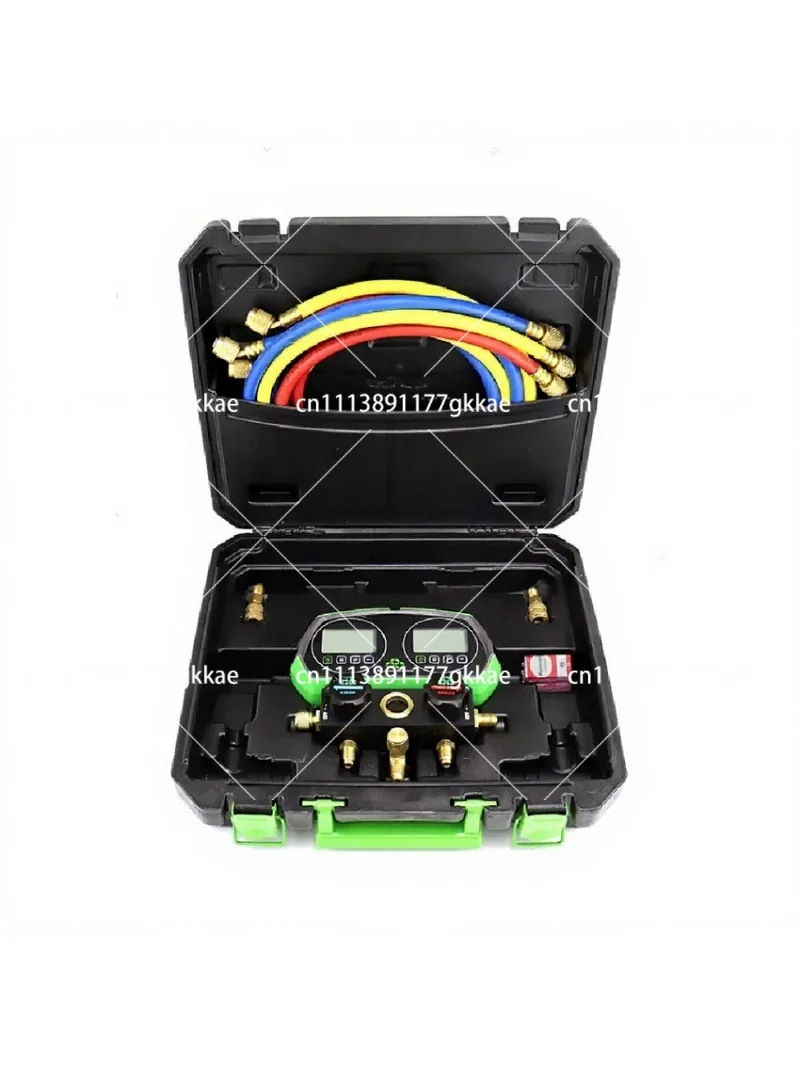 ST-B268D Electronic Fluoride Gauge Display Manifold Tester Refrigerant Double Pressure Gauge Car Air Conditioning Leak Detection