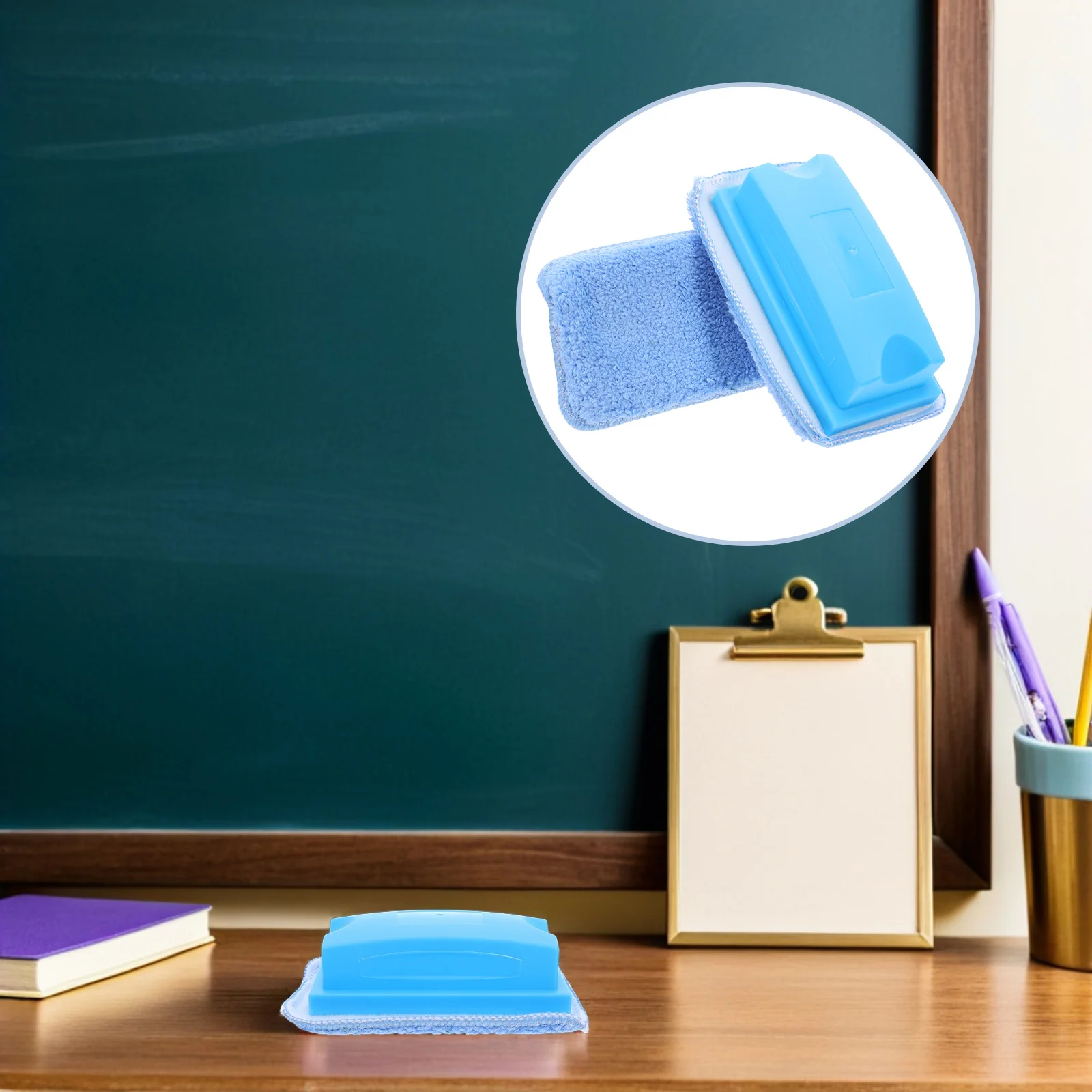 

2Pcs Dustless Chalkboard Eraser Dry Erasers Replaceable Washable Pad Classroom Office School Supplies Chalkboard Cleaner Eraser