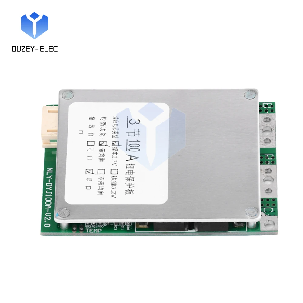 Papan pelindung pengisi daya baterai Lithium 3S 12V 65A modul Equalizer aktif Port terpisah sistem manajemen baterai arus tinggi