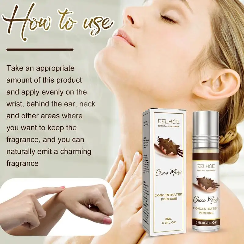 6ml Choco Musk Concentrated Perfume Oil Long Lasting Seduction Light Fragrance Elegant Attract Fragrance For Lovers Gift