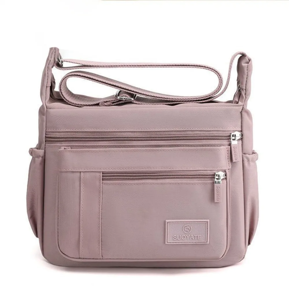 

Nylon Multi Pockets Shoulder Bag Solid Color Large Capacity Fashion Crossbody Bag Korean Style Minimalist