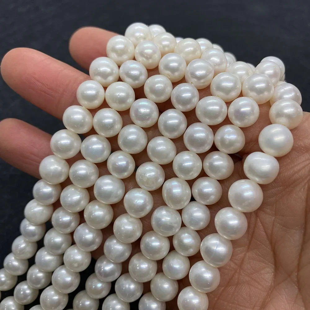 

AA Grade 100% Natural Freshwater Pearl Beads 6-9mm High Quality Near Round Pearls Charm Jewelry DIY Bracelet Necklace Accessory