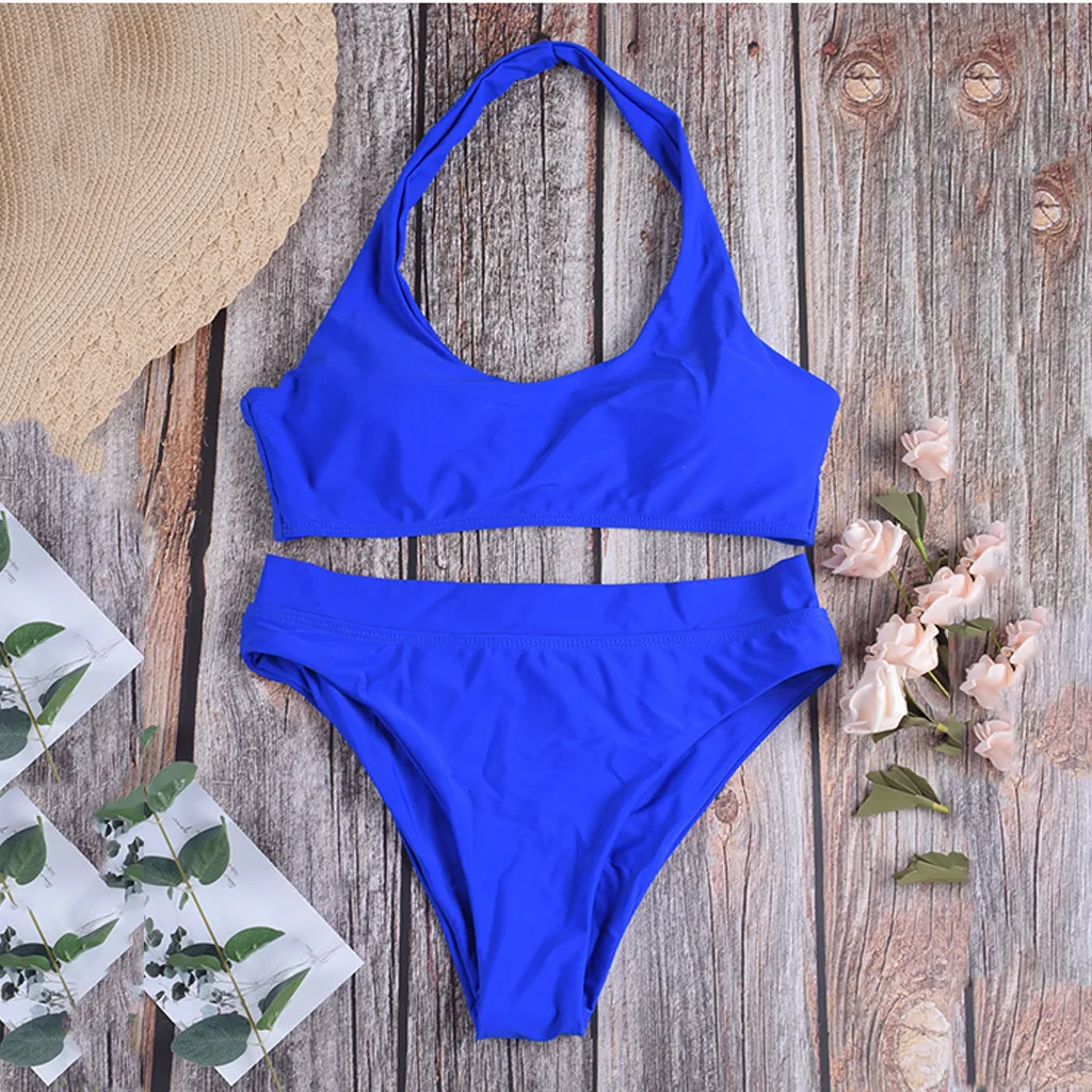 Women Two Pieces Bathing Top Ruffled With High Waisted Bottom Bikini Set Brazilian Summer Beach Wear Swimming Push Up Set