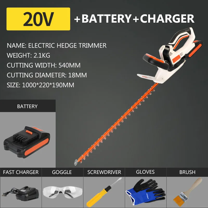 20V Cordless Elektrische Heckenschere Li-on Wiederaufladbare Garten Schere Werkzeuge Haushalt Beschneiden Mäher Heckenschere Maschine