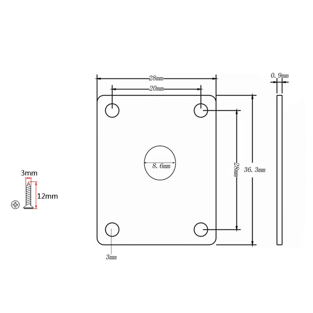 

1Set Jack Plate for Guitar Chrome Plated Replacement Output Input Socket Easy Install Fit Most Electric Bass Silver