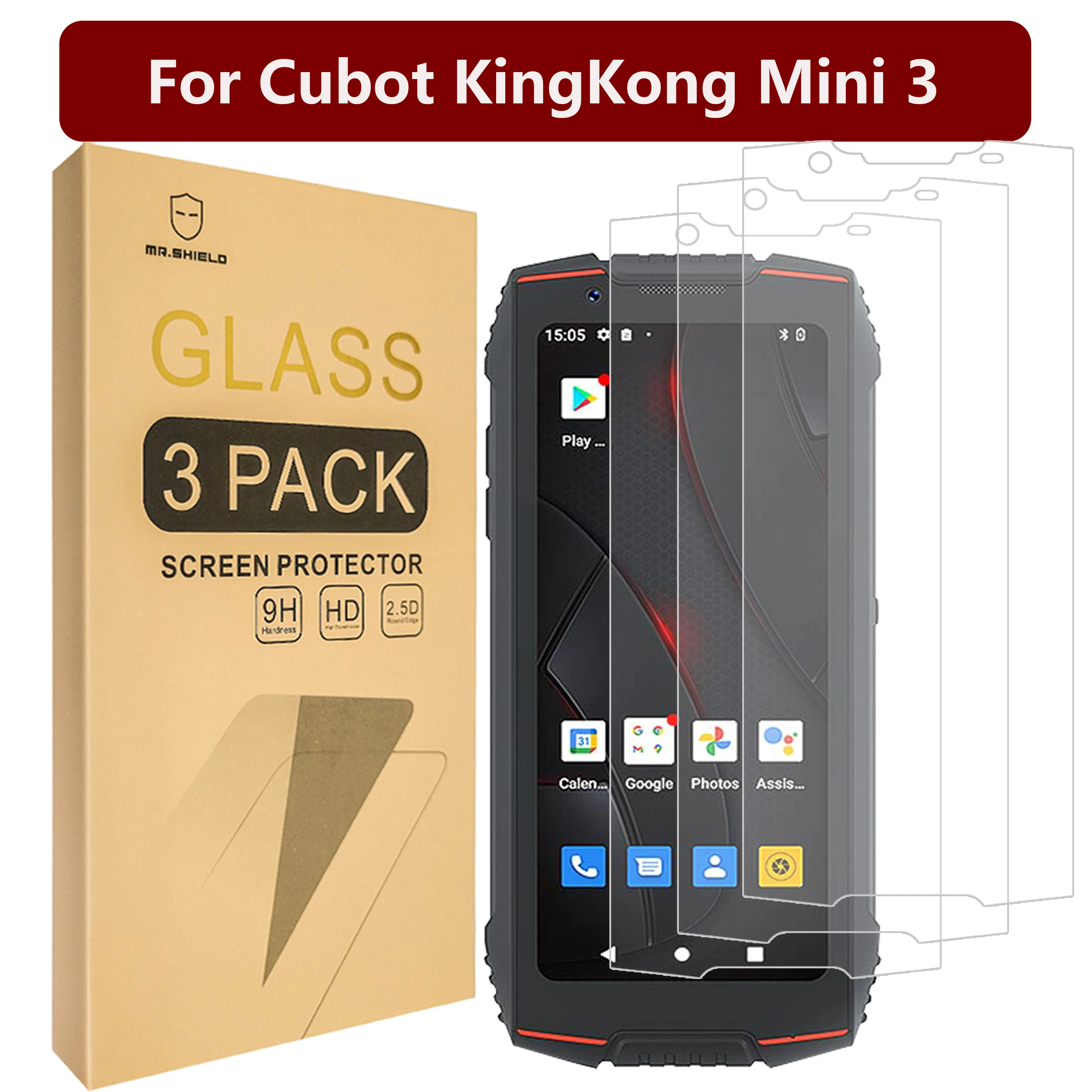 

Mr.Shield [3-Pack] Screen Protector For Cubot KingKong Mini 3 [Tempered Glass] [Japan Glass with 9H Hardness] Screen Protector