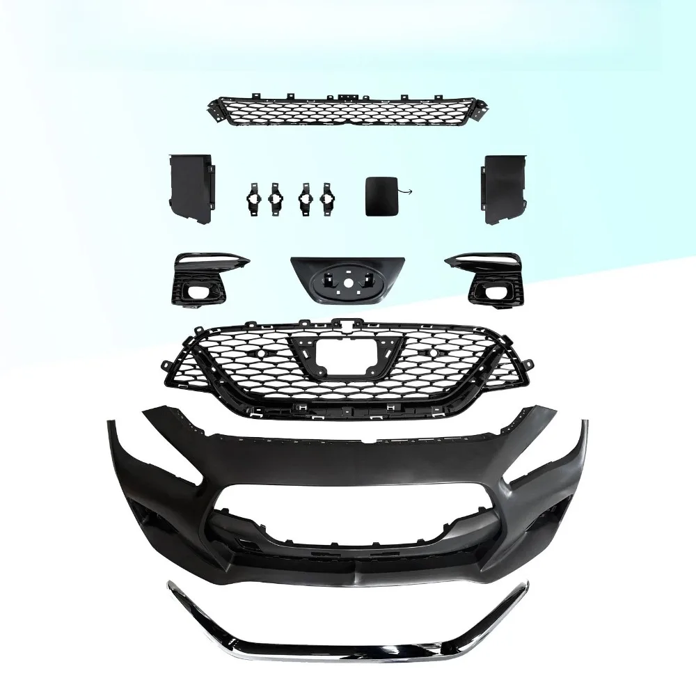 

Front Bumper Grille Fog Light Kit Fit 2014-2022 Infiniti Q50 Skyline 400R Style