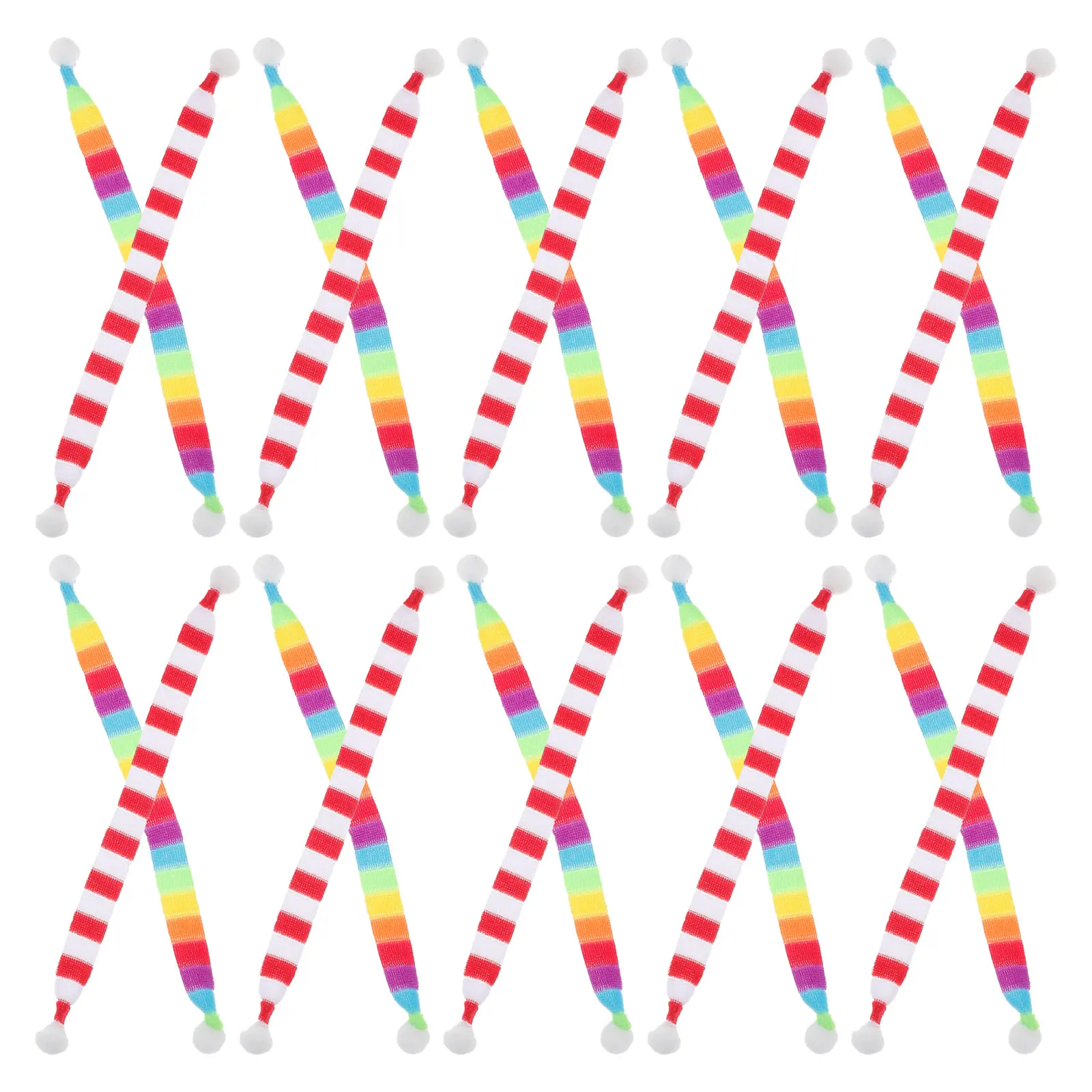 

20pcs Mini Christmas Scarf 22Cm Knitted Stripe For Diy Santa Bear Small Animal Costume Wine Bottle Decoration Craft