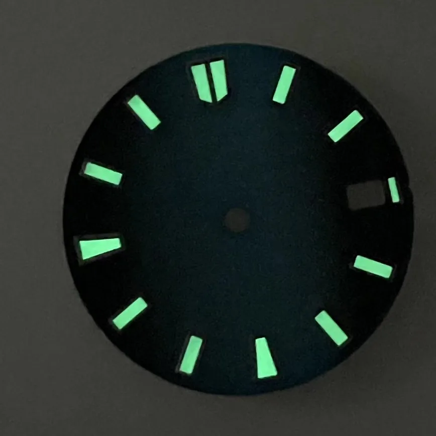 Watch Accessories NH35 Dial 28.5MM Blue Gradient Mechanical Diving Dial Green Luminous for NH35/4R/6R Movement