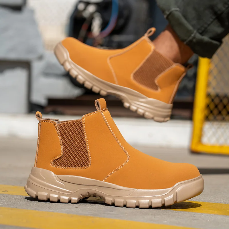 خفيفة الانزلاق على الرجال أحذية عمل السلامة الصلب تو أحذية مريحة كيفلر النعال الصناعية خارج أحذية العمل مقاوم للماء