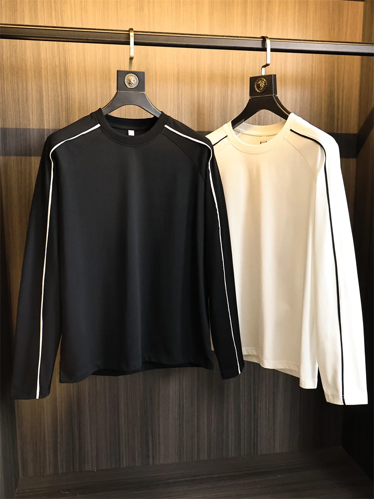 

Мужская прямая облегающая футболка Long Sve, круглая, нейлоновая, модная, городская, хлопковая, дышащая, удобная, современная, ODM C...