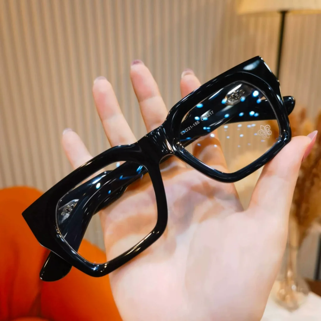 2026 World Fashion High end Brand Design Classic Acetate Men's Glasses Frame Exquisite Retro Large Frame Women's Luxury Eyeglass