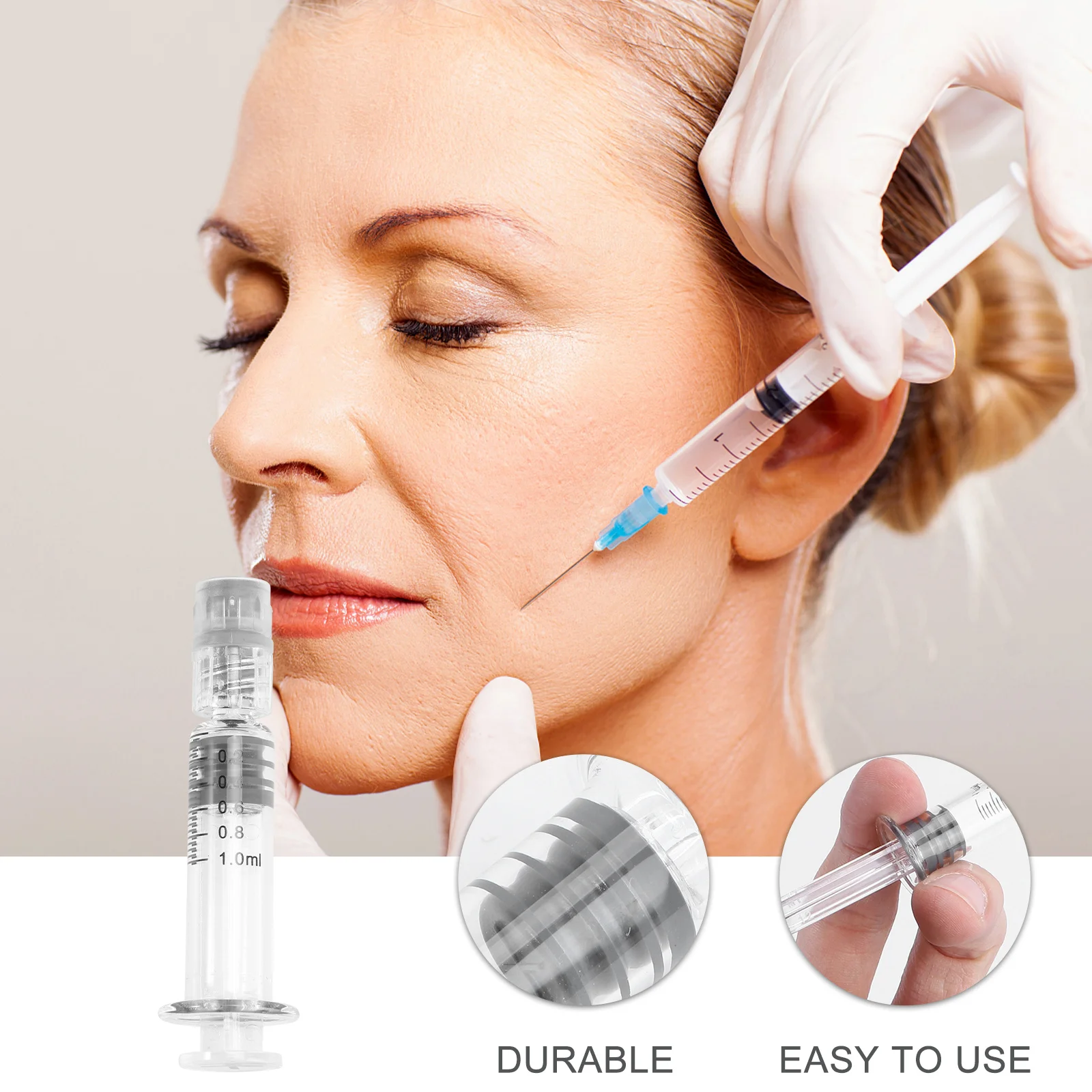 

10Pcs Disposable Glass Syringes 1Ml Luer Lock Design for Precise Measuring and Transfer of Small Easy to Read