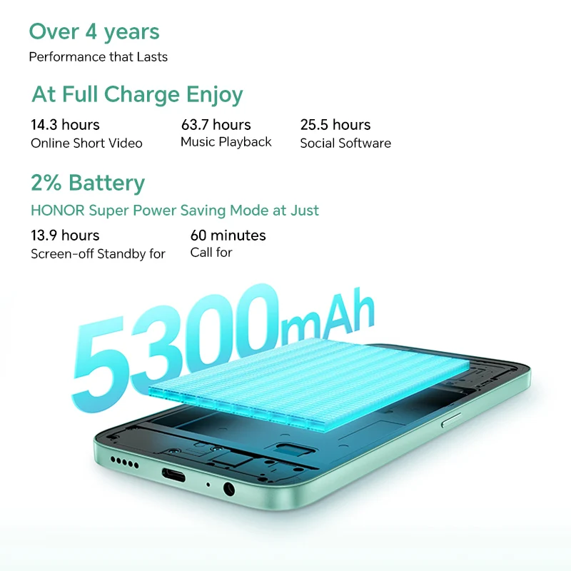 هاتف ذكي Honor X6c الإصدار العالمي الجديد بشاشة 6.61 بوصة 120 هرتز TFTLCD 50 ميجابكسل 5300 مللي أمبير في الساعة 35 وات هاتف مقاوم للماء ومقاوم للسقوط