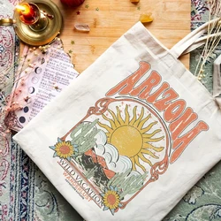 Fashion Vintage Arizona Print Tote Bag borsa a tracolla Casual Canvas Shopping Bag borse Canvas Shopper Girl Tote Shoulder Bags