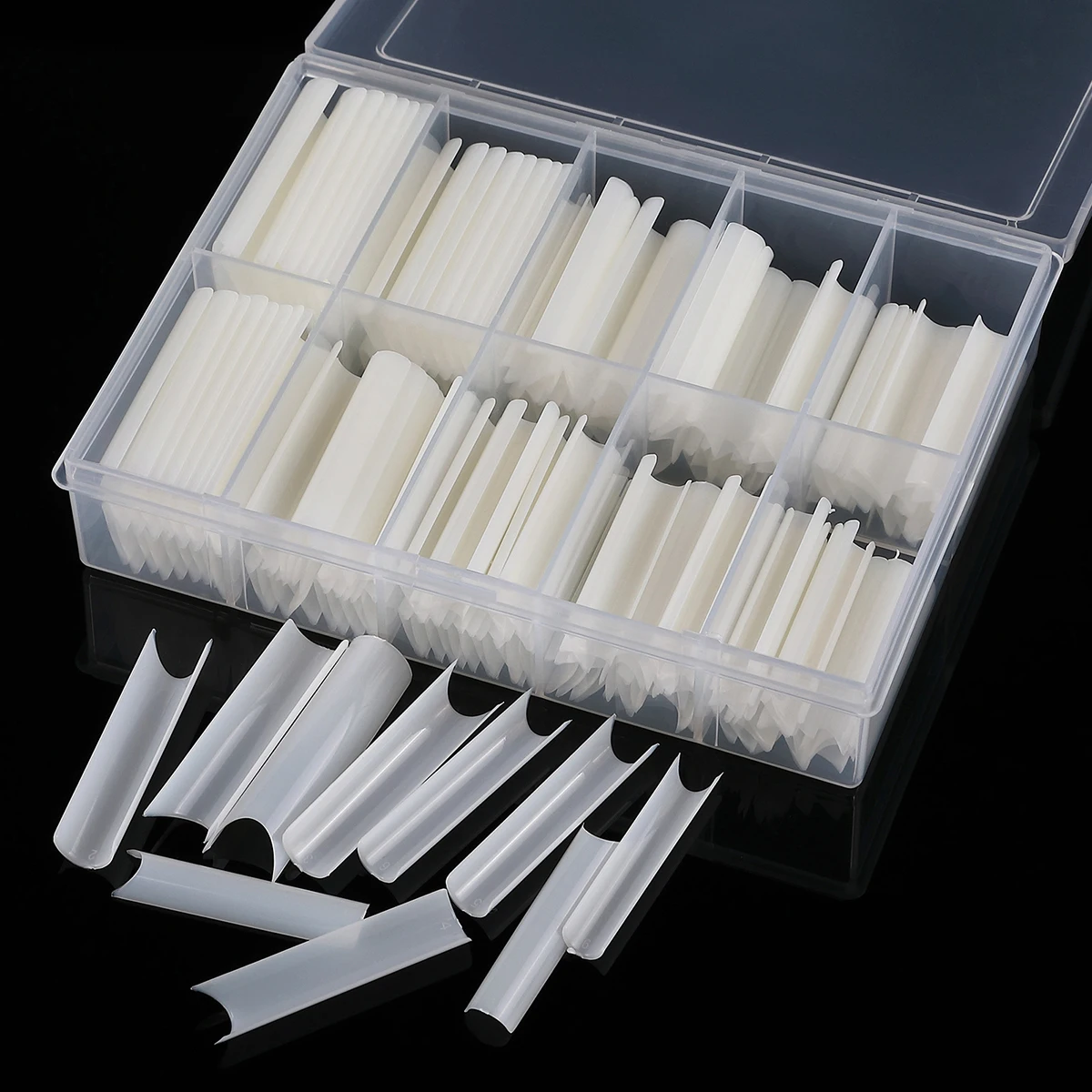 240pcs/box XXL Extra Straight Nail Tips Long Square Coffin False Nails C Curved ABS Fake Nails Manicure Salon Nail Art Tools
