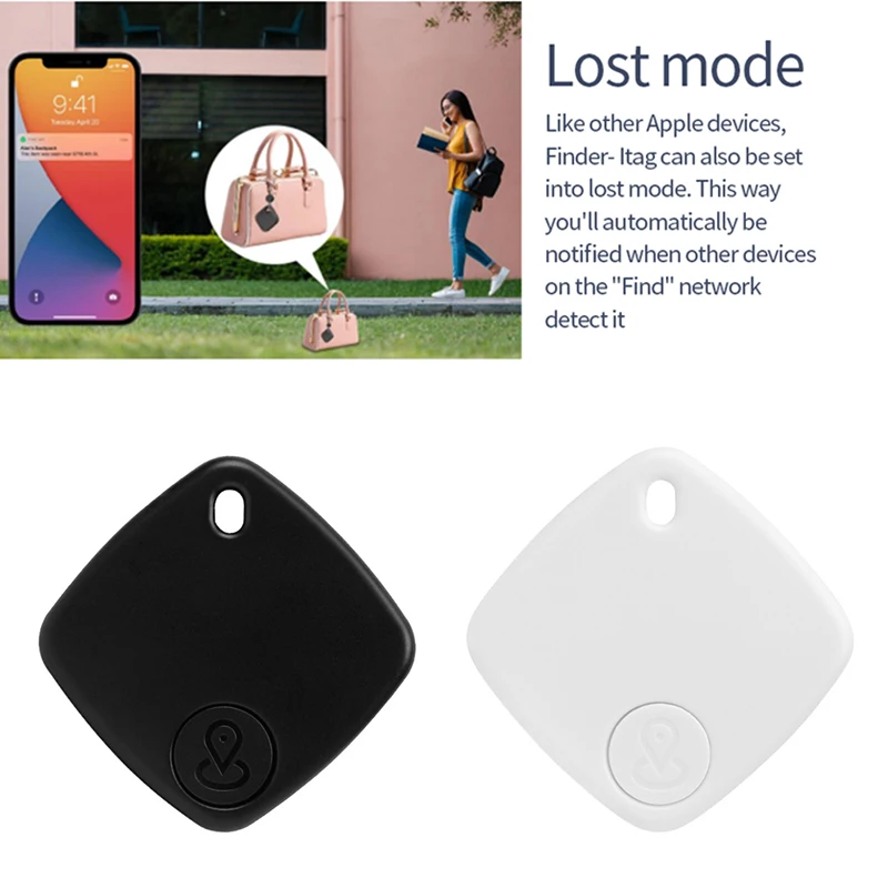 Portable Long Distance Smart Tag GPS Tracker for Air Tag Key Finder Pet Wallet Bike Anti-lost Alarm Locator Works Find My