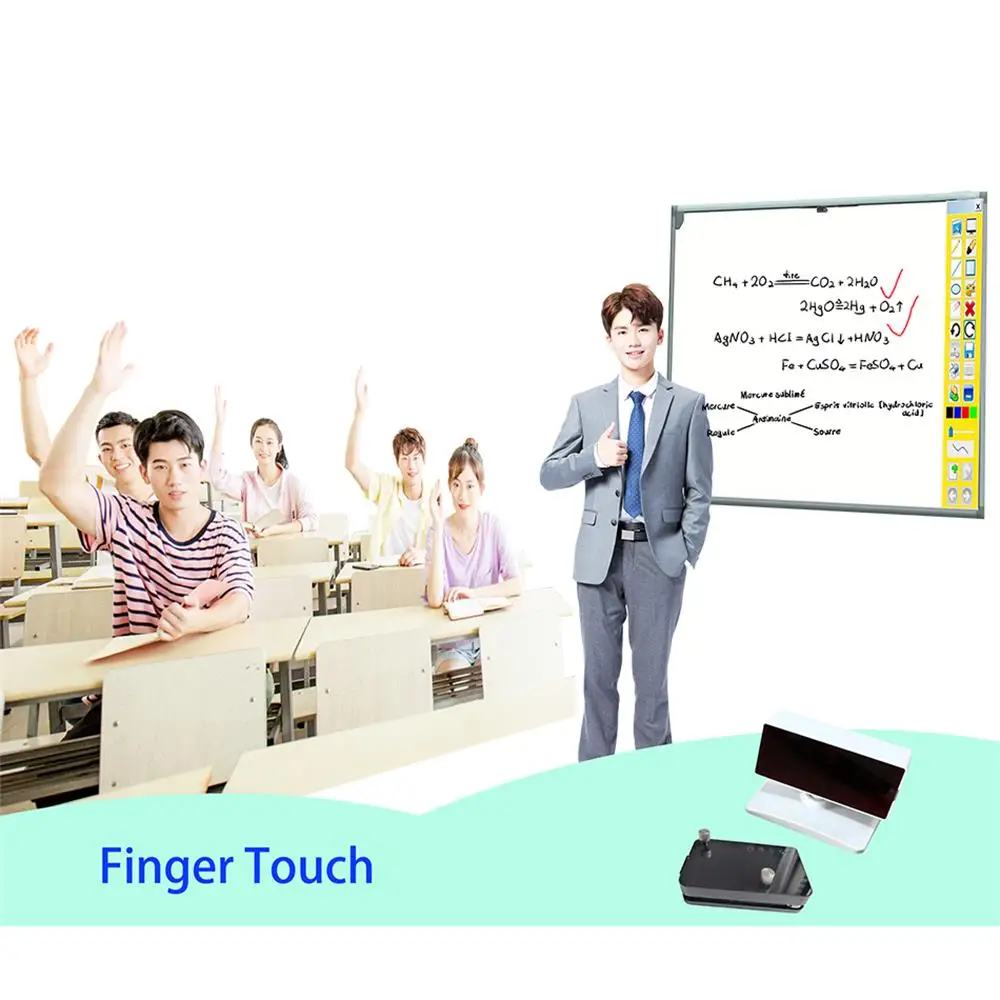 Oway Smart Meeting Room use Multimedia 100 Points Finger Touch Portable Interactive Whiteboard Infrared Whiteboard Smart Board