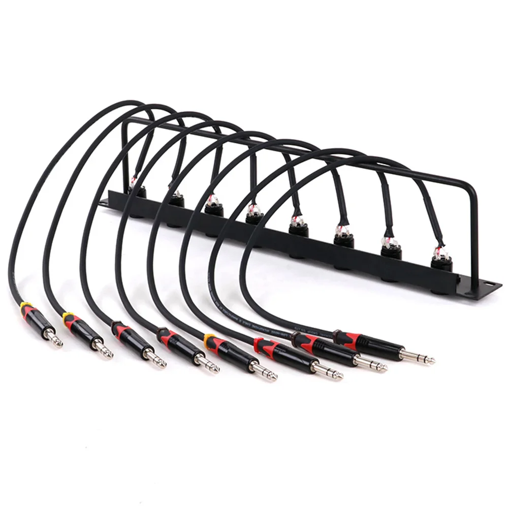 Customized 8-Way 1U Cabinet Cable Rack Wiring Jumper Rack,6.35mm TRS Female Socket to 1/4\