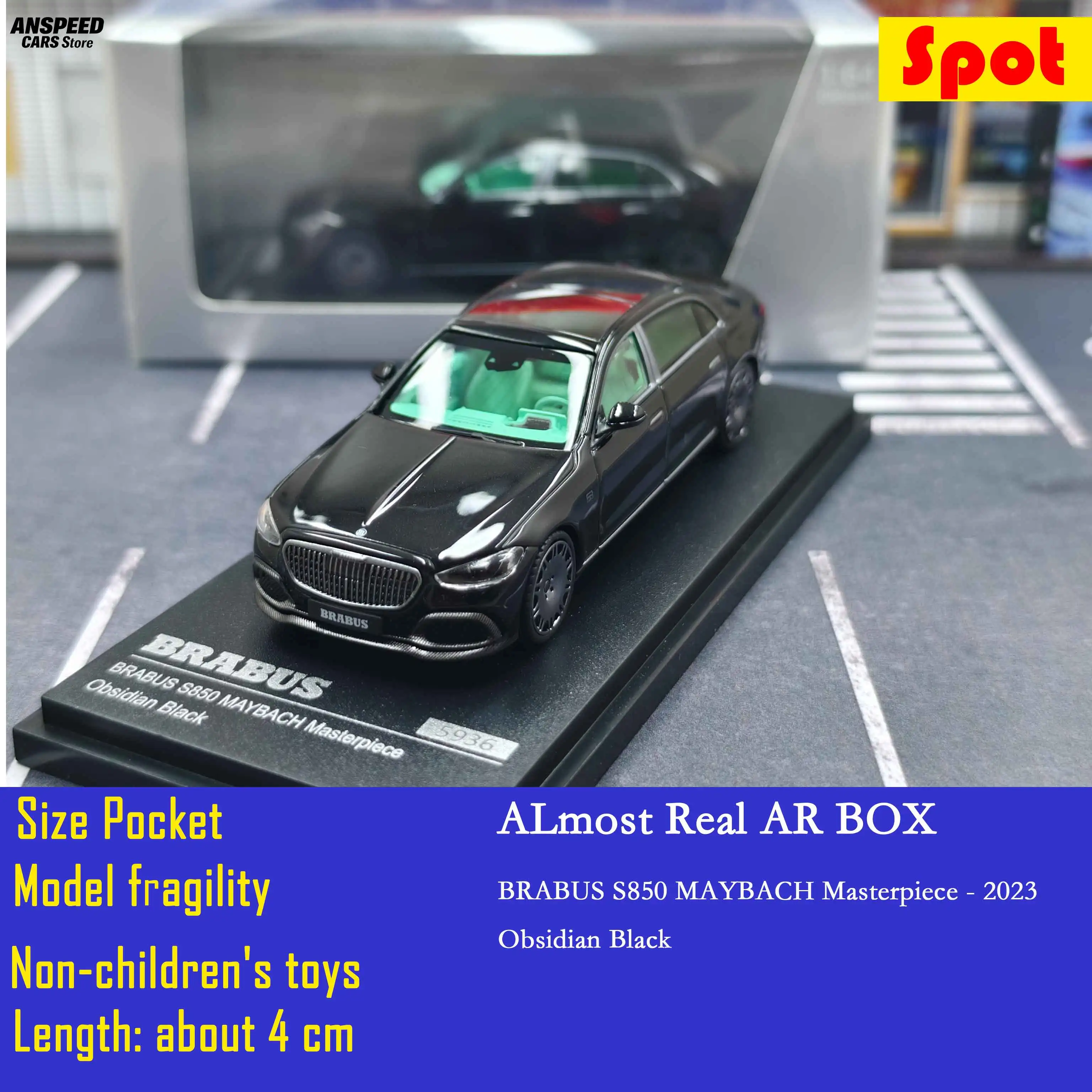 

Official 1:64 Mercedes-Maybach S850 Black Limited Edition Alloy Diecast Car Model - AE Brand Collector's Edition Luxury Vehicle