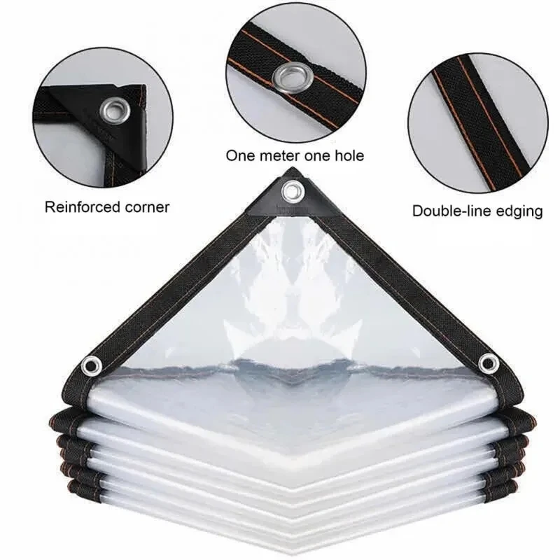 Thicken Transparent Waterproof Tarpaulin Garden Rainproof Clear Poly Tarp Plant Cover Insulation Shed Cloth with Grommets