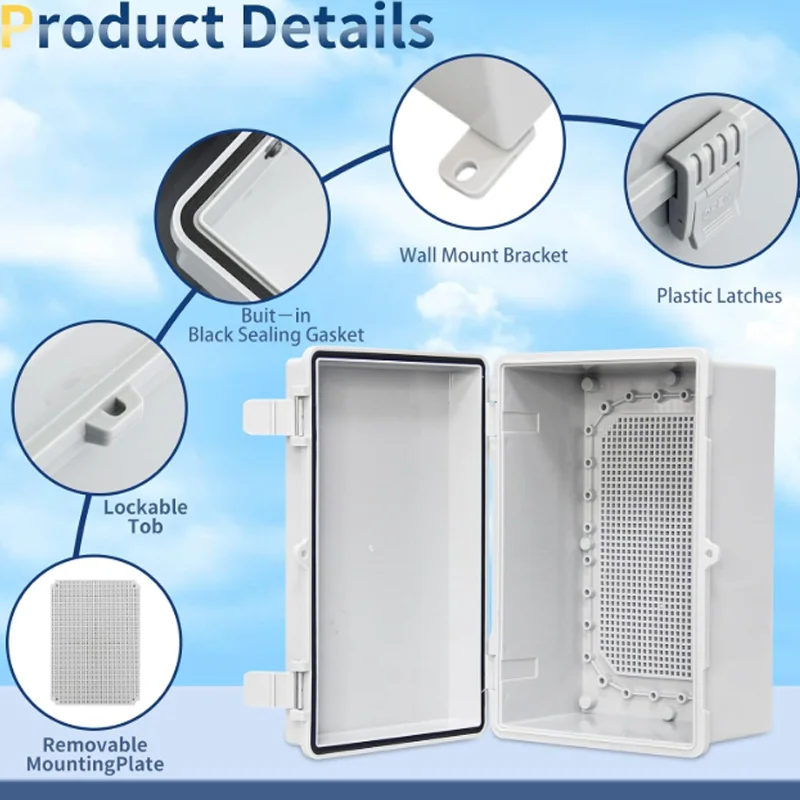 IP67 Waterproof Plastic Enclosure With Buckle Electrical Junction Box Outdoor Sealed Switch Power Case Distribution Boxes