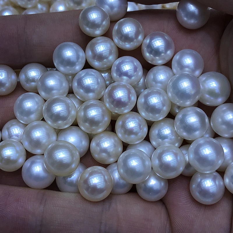 wholesale white 9.5-10mm big round freshwater pearl beads good luster