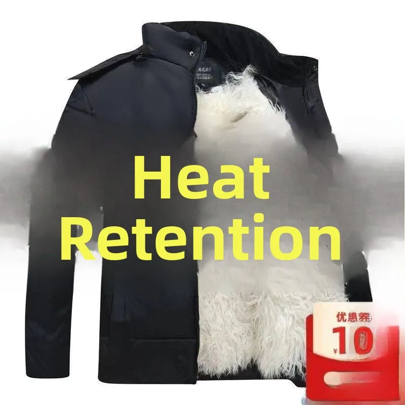 

Мужская зимняя утепленная хлопковая куртка-пальто без капюшона, свободного кроя, для активного отдыха, ультратонкая, для среднего возраста