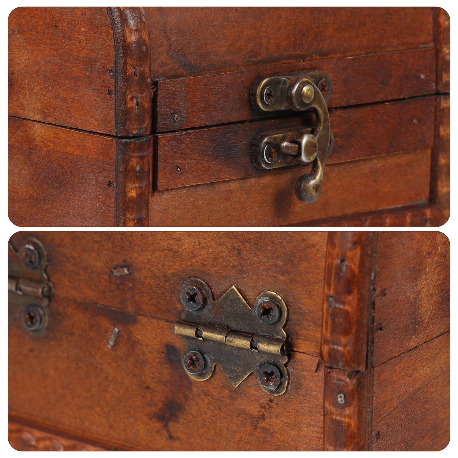 

1PCS Retro Yellow Jewelry Storage Box Wooden Case Lock for Earrings Necklaces Rings Display ganizer at Home Bedroom Shop Living