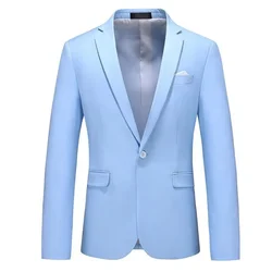 Chaqueta de estilo de negocios informal para hombre, Top de traje ajustado para novio, bk239