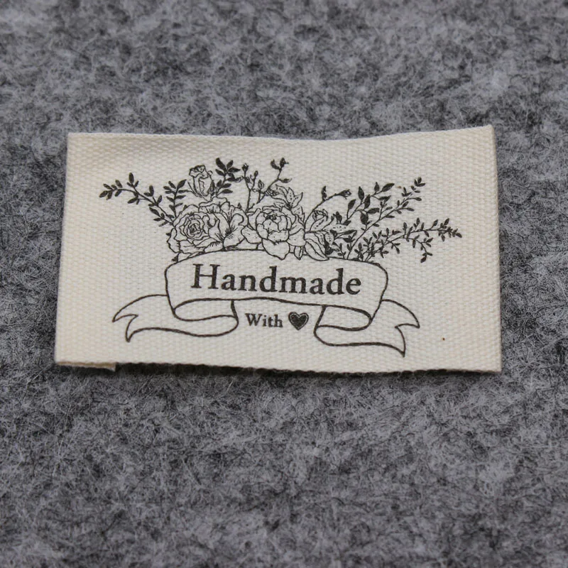 100pcs handmade label/cloth cotton printed  label /garment cotton printed  label