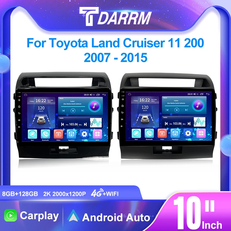 

For Toyota Land Cruiser 11 200 2007 - 2015 Car Screen Radio Automotivo Multimedia Screen Stereo Carplay Navigation Player