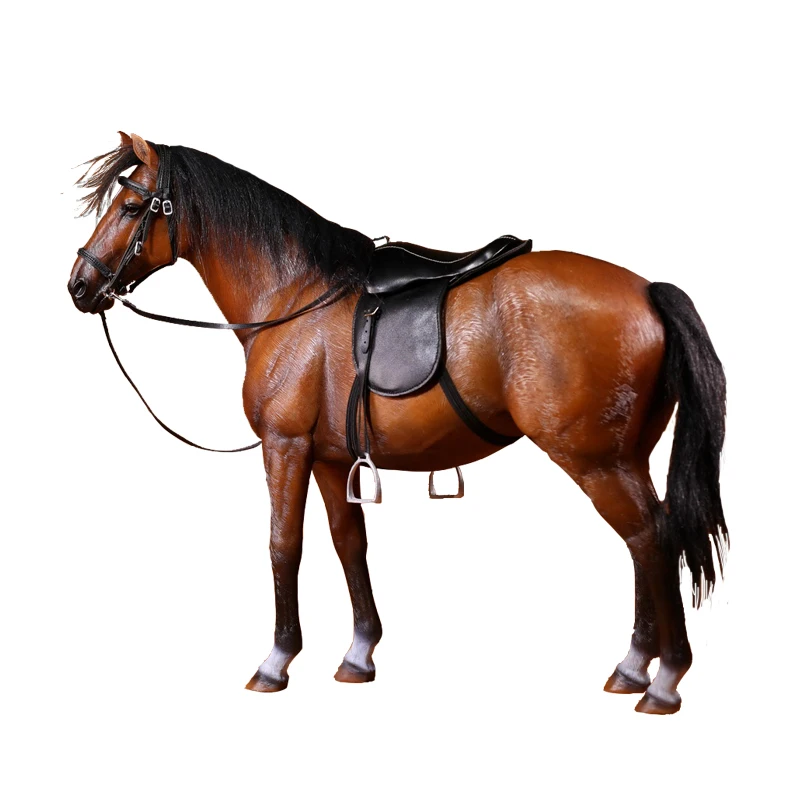 Simulation of Hanover Warm-blooded Horse Model Ornaments with 1/6 Soldiers and Horse Hand Toy Sculpture