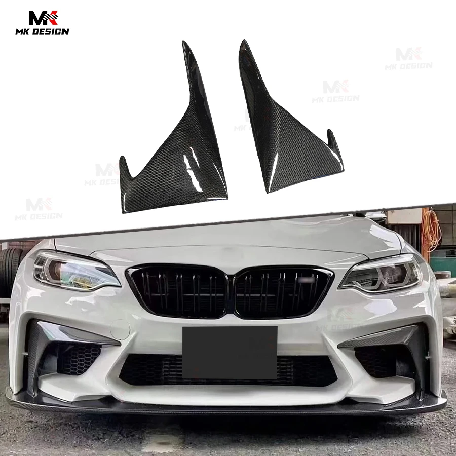 

Carbon Fiber Front Upper Splitters for BMW M2 F22 F87 2016-2020 Side Splitters Fog Lamp Cover Front Bumper Trim Cover Auto Parts