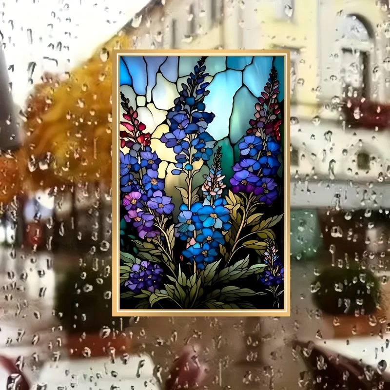 زهور ملونة لنافذة المنزل ، جدارية ذاتية اللصق ، خلفية ديكور الحائط ، غرفة المعيشة ، غرفة النوم ، المكتب ، 1: