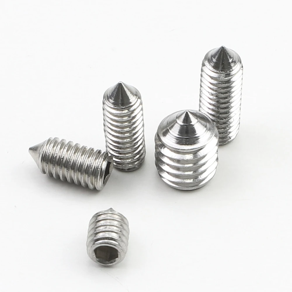 JUIDINTO-tornillo hexagonal de 2-50 piezas, juego de punto cónico, M2, M2.5, M3, M4, M5, M8, M12, de acero inoxidable, sin cabeza