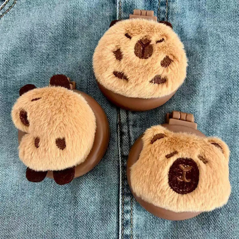 Pettine pieghevole per cuscino d'aria Capybara con specchio pettine portatile da viaggio per capibara spazzola per massaggio antistatica per donna strumento per lo Styling dei capelli