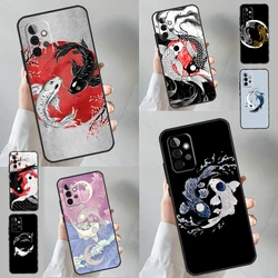 Koi Fish Yin Yang Cover For Samsung Galaxy A53 A33 A13 A12 A32 A52 A14 A34 A54 A15 A25 A35 A55 A71 A51 Case