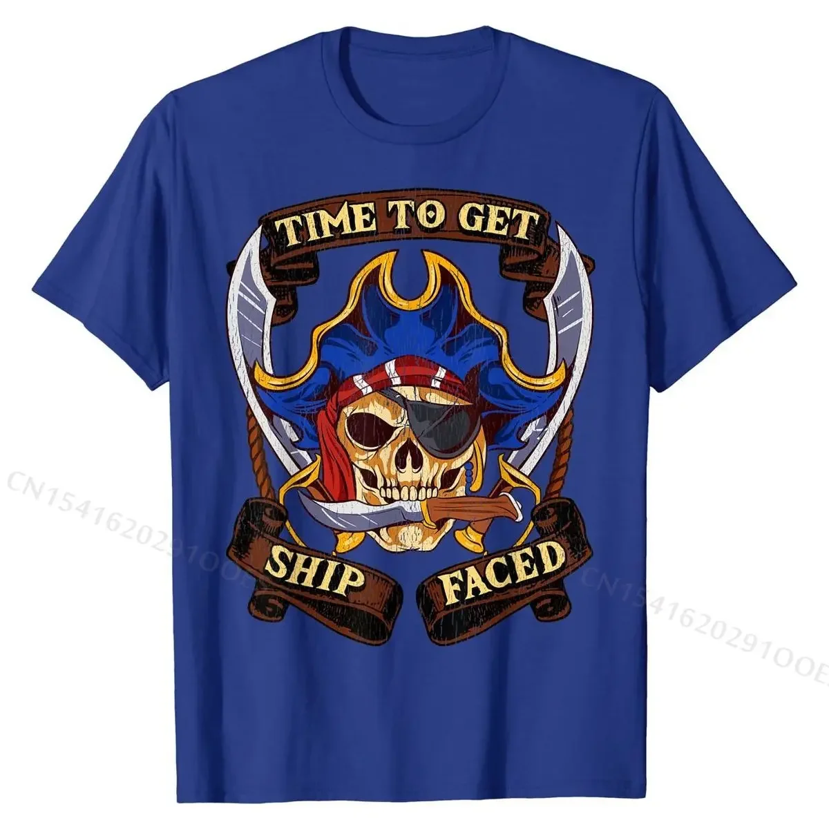 Pirates Time To Get Ship Faced Talk Like A Pirate Day Humor T-Shirt T Shirt New Design Normal Cotton Men Tops Tees Casual