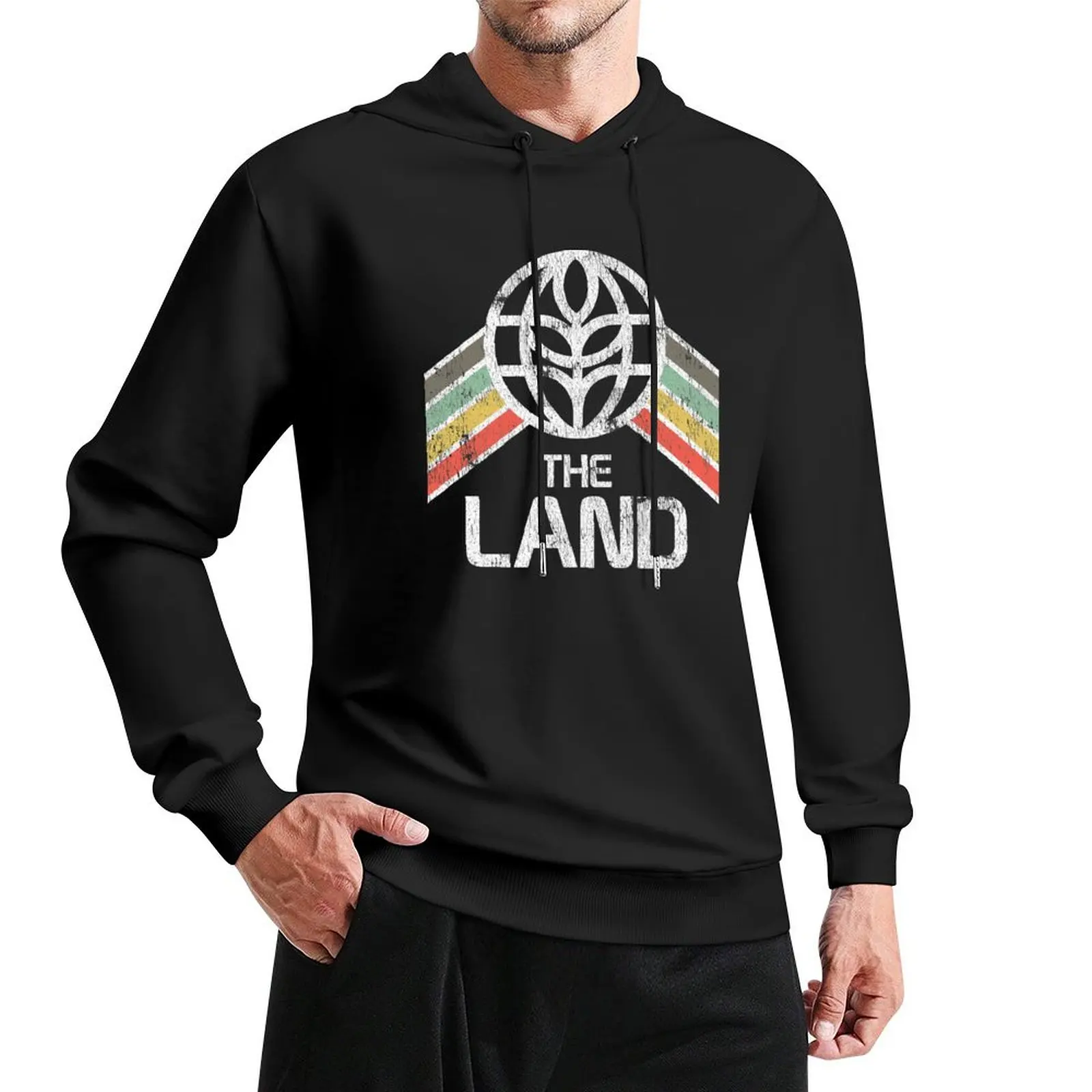 

The Land Logo Distressed in Vintage Retro Style Pullover Hoodie men's autumn clothes fashion men pullover