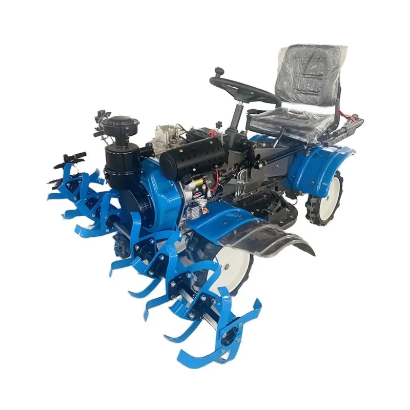 New Condition Mini Multifunctional Garden Tiller Cultivator & Power Weeder Tractor-Operated Machine Sitting Tiller