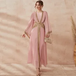 Eid Kaftan Women 2023 New Elegant Vestidos Muslim Arab Dress Middle East Dubai Suit Caftan Abaya Party Dresses Ramadan Loose