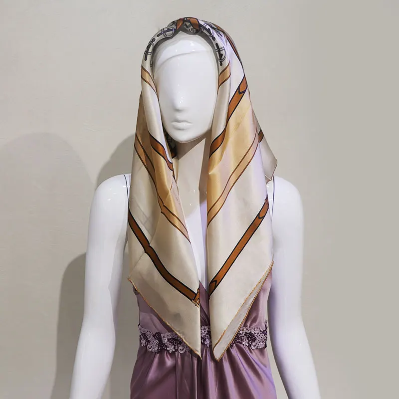 Simple European and American twill silk square scarf, mulberry silk scarf, new personalized waist seal headscarf