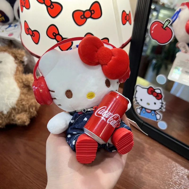 Hellokitty boneca chaveiro pacote embalagem decoração hellokitty segurar vermelho pode pingente bonito presente acessórios brinquedos