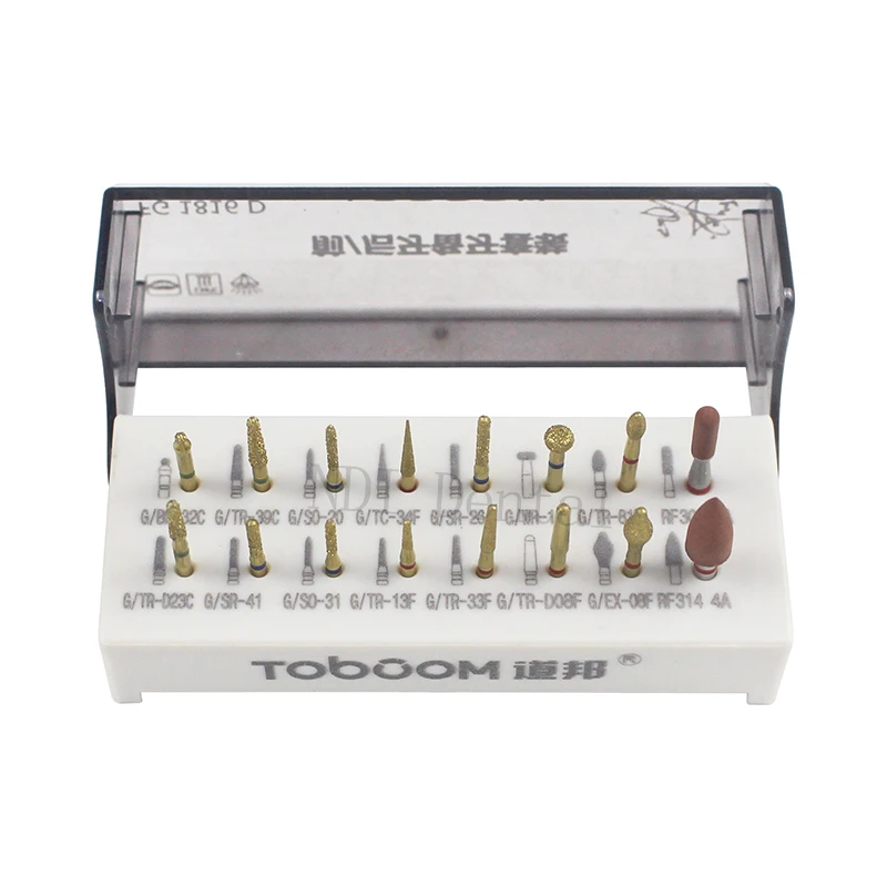 1set/16pcs TOBOOM  FG1816D Dental Crown Preparation Restoration Burs Polishing Bur kit
