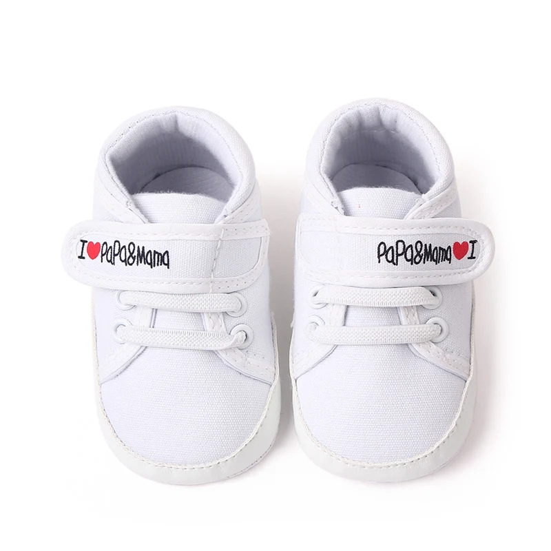 Baby Girls Boys White Sneaker Spring Casual Anti-Slip Rubber Sole Letter Print Infant Toddler Shoes