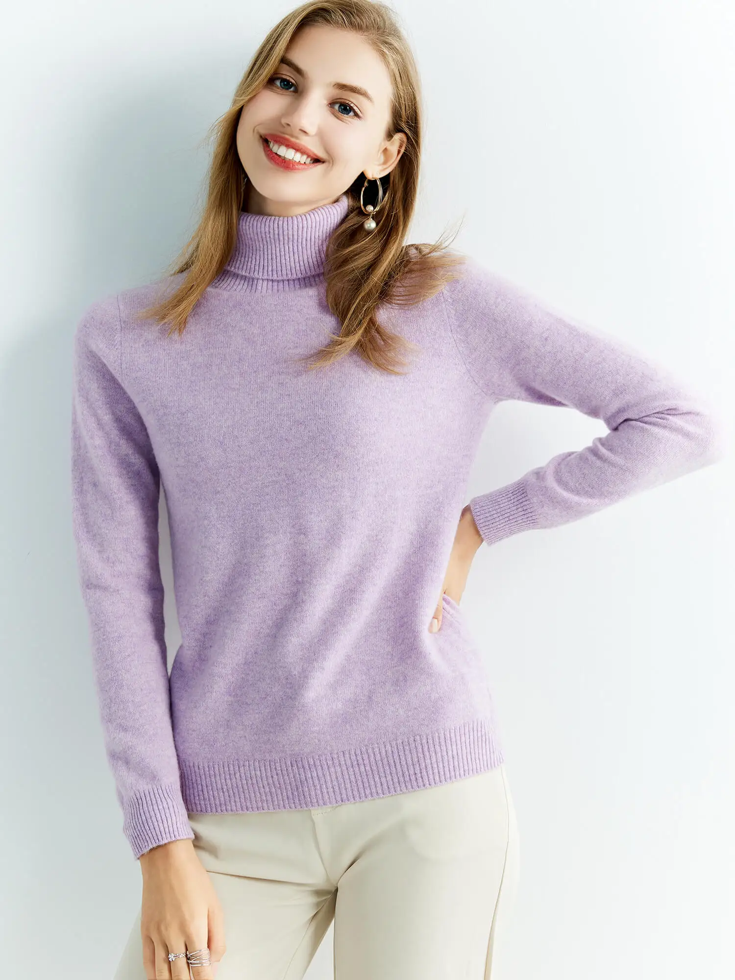 Gestrickte Pullover Kaschmir Pullover frauen 100% Merino Wolle Rollkragen Mode Pullover Winter Herbst Jumper Top Weibliche Kleidung – Detail 12