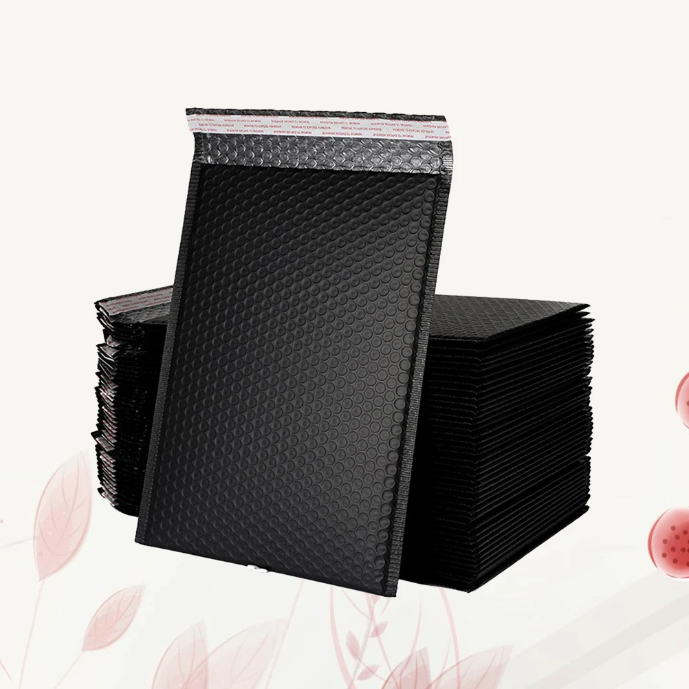 

25Pcs Shockproof Bubble Storage Bag Lightweight Waterproof Packaging Pouch Black 15x20cm for Home Shop