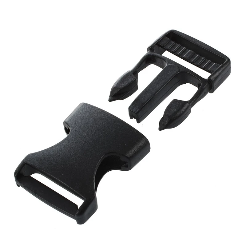 20 Pcs 1 Inch 2.5CM Width Plastic Safety Quick Release Buckles Black