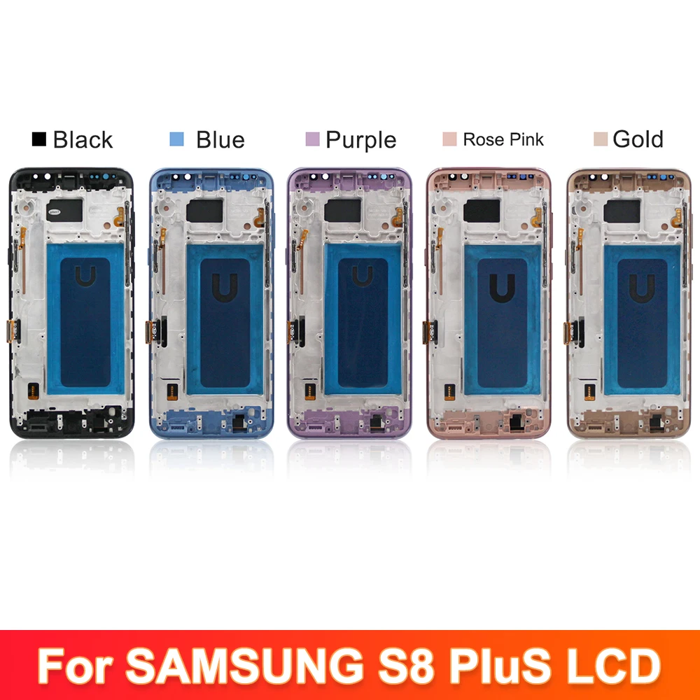 100% Tested S8+ For Samsung Galaxy S8 plus LCD Display Touch panel Digitizer G955 G955F G955FD G955F Screen With Frame Replace